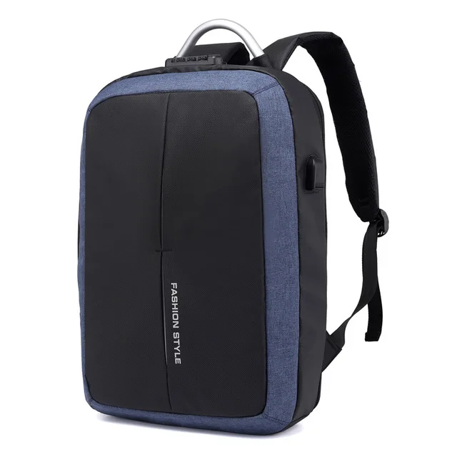 Blue VENIWAY XD город Анти-Вор дизайн USB зарядка Мужской рюкзак Пароль замок Мужской Бизнес Мода Сообщение Водонепроницаемый Путешествия Рюкзак - Цвет: Blue