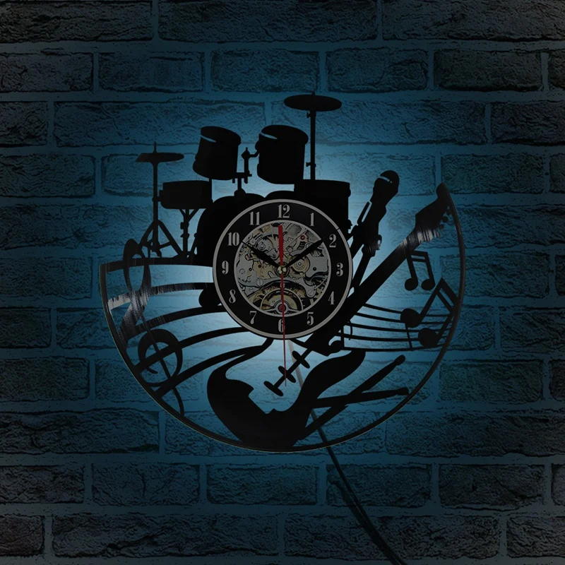 Timelike Cd Vinyl Record Wall Clock Modern Design Musical Theme Decorative Black Art Watch | Дом и сад