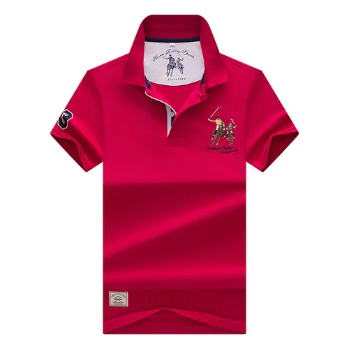 rose red De haute Qualite Топы Hommes поло Сорочки Daffaires hommes marques поло Сорочки 3D broderie отложным col мужские Поло - Цвет: rose red