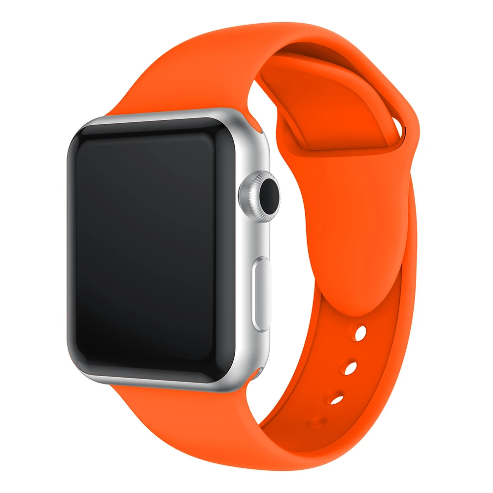 Мягкий силиконовый спортивный ремешок для Apple Watch 4 3 2 1 38 мм 42 мм полосы Классический ремешок для часов умный ремень для Iwatch серии 4 40 мм 44 мм