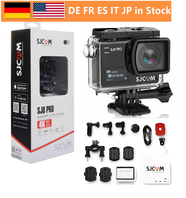 SJCAM SJ8 Pro/SJ8 Plus/SJ8 Air Экшн-камера 1296P 4K 30fps/60fps Спорт DV пульт дистанционного управления шлем камера полная дополнительная посылка