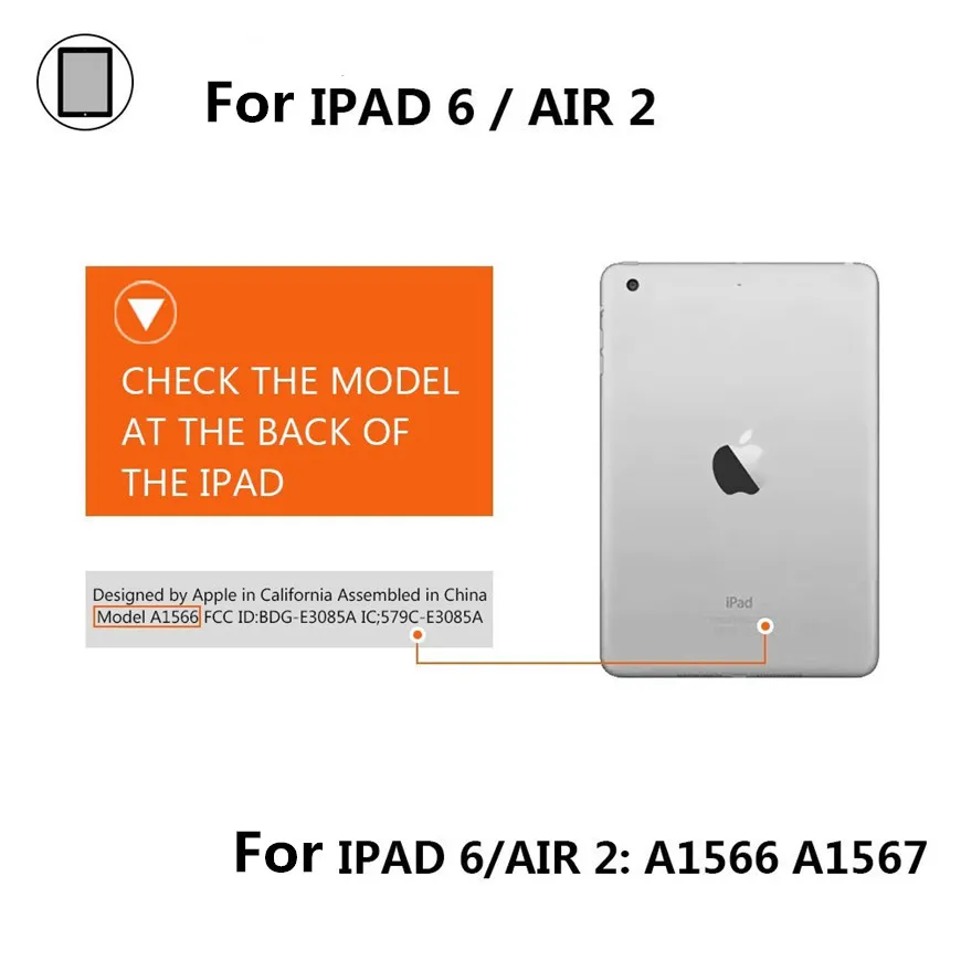 Для iPad air 2 Прочный трехслойный ударопрочный защитный чехол с откидной подставкой