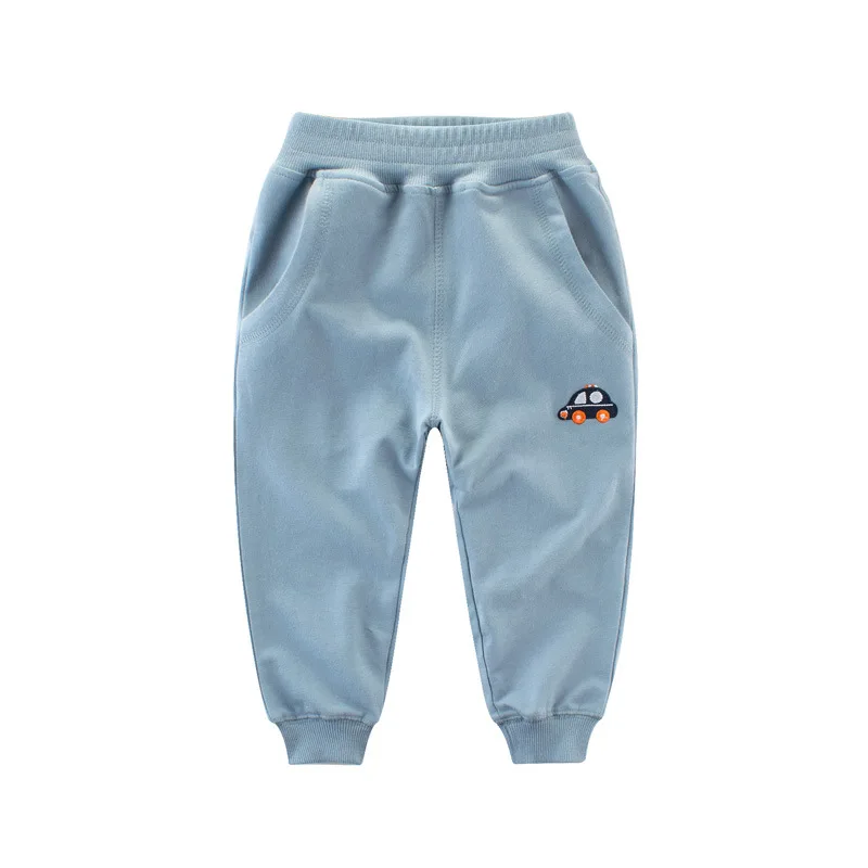 27Kids 2018 autumn boy pants Elastic waist Cartoon embroidery Car decoration kid pant outdoor sport 3-8 years baby clothes | Детская