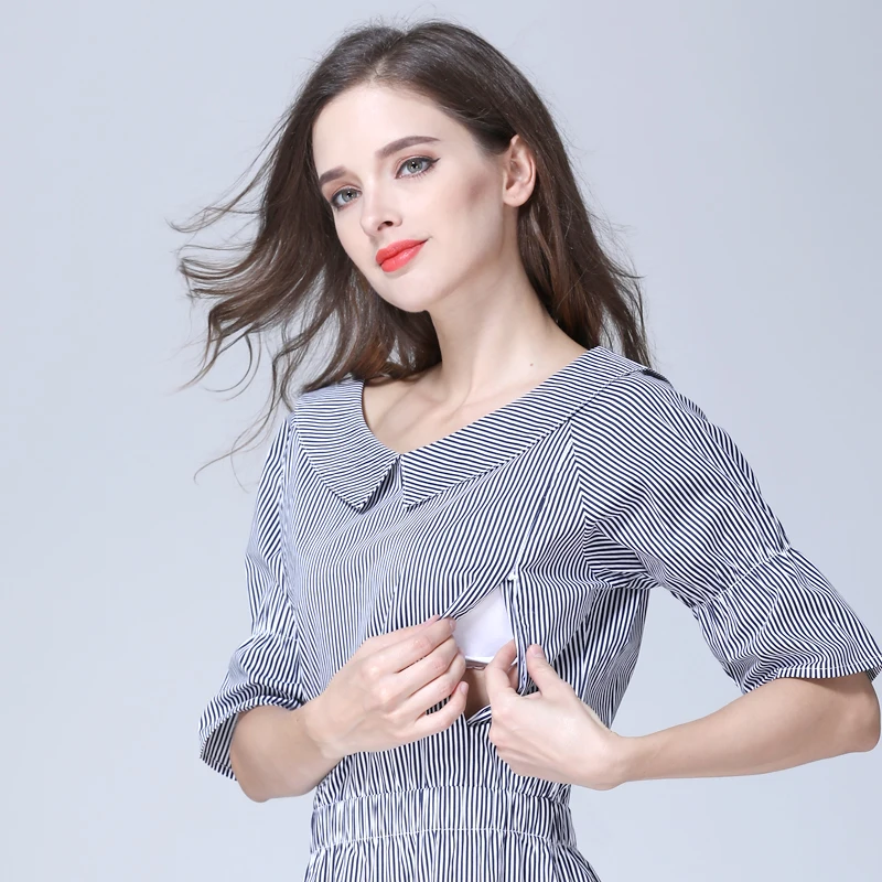 Эмоции мам полосатая одежда для беременных кормящих матерей Грудное