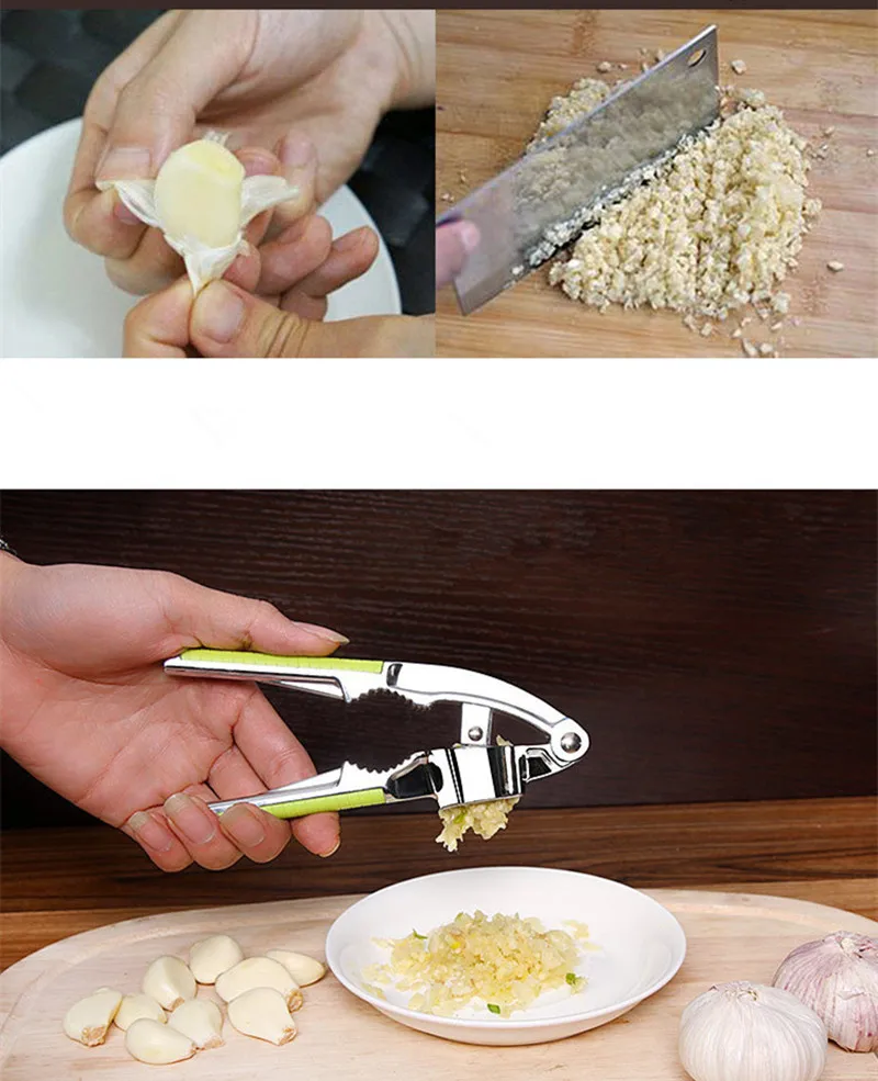 Новые кухонные аксессуары из нержавеющей стали Чеснок Пресс Мясорубка Дробилка для имбиря Щелкунчик с силиконовой трубкой режущие штампы mayO1