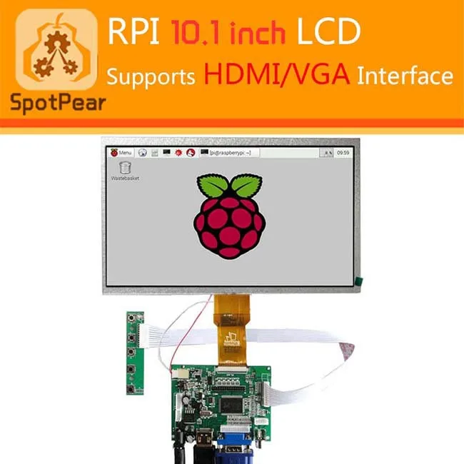 10 1 дюймовый ЖК дисплей для Raspberry Pi 2/3/4B mode B 1024x600 HD монитор Дисплей HDMI VGA AV banana pi с