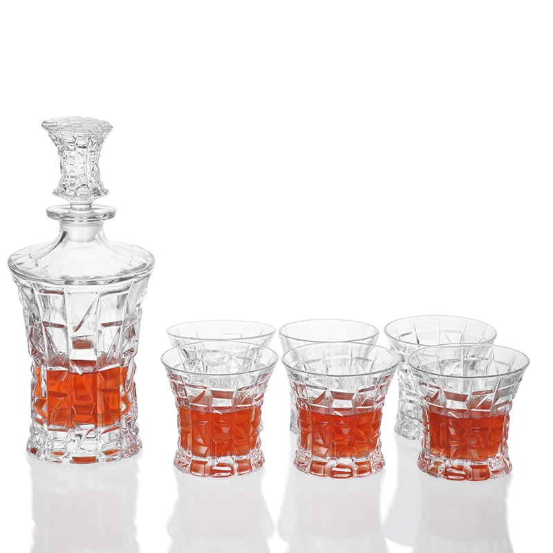 3903 1bottle 6cup 1 графин(750 мл) 6 стакан для виски es Beautiful Everest горный Графин Набор Ограниченная серия роскошное бессвинцовое Хрустальное стекло - Цвет: 3903 1bottle 6cup