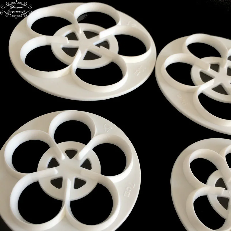 Yueyue Sugarcraft 6pc Succulents plastic fondant cutter cake mold decorating tools | Дом и сад