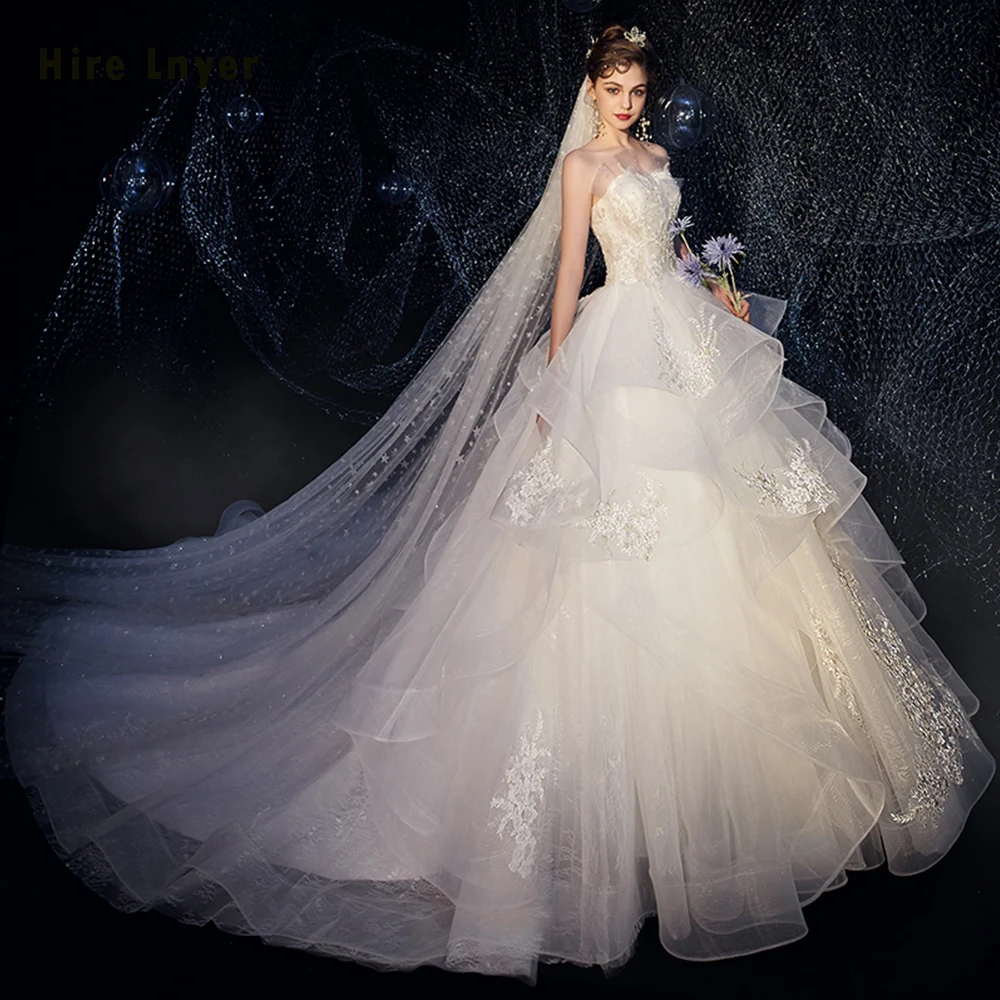 Vestido De Noiva Princesa Бисероплетение аппликации Принцесса бальное платье Свадебные