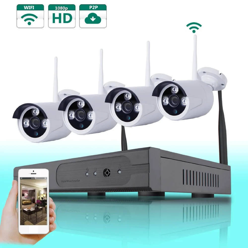 Беспроводная наружная IP камера 4 шт. 1 3 МП 960P сетевая система ночное видение 30 м