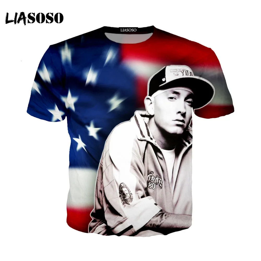 Футболка LIASOSO Eminem для музыкальных выступлений чтения рэпа мужчин и женщин