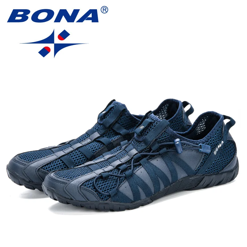 BONA 2019 New Popular Casual Shoes Men Lac-up Lightweight Comfortable Breathable Walking Sneakers Man Tenis Feminino Zapatos