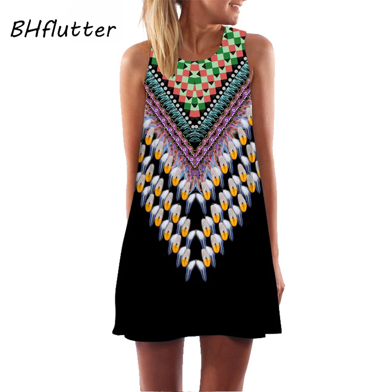 BHflutter 2019 платье из новой коллекции Для женщин Мода красочные с принтом розы