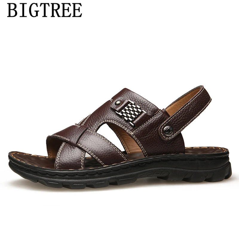 Sandals Men Shoes Beach Summer Leather Genuine Designer Sandalet Zapatos De Hombre | Обувь