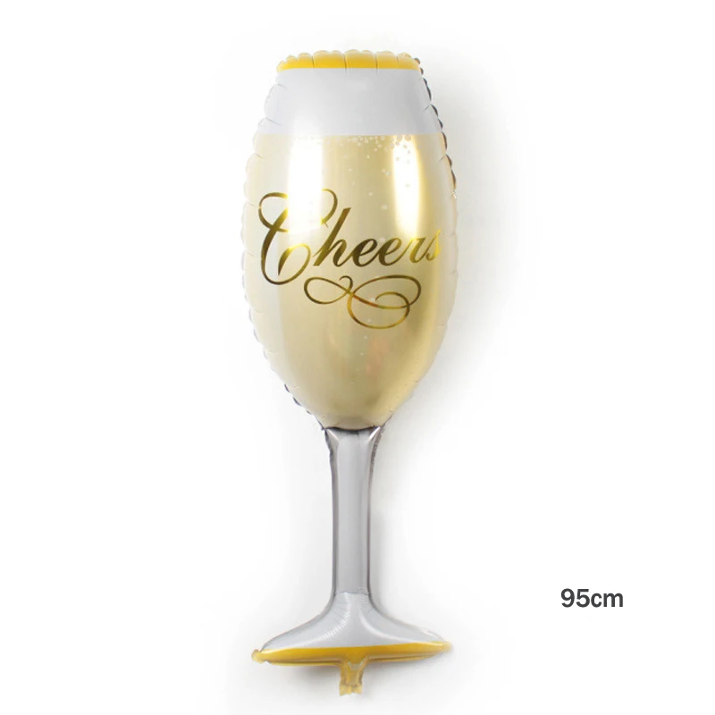 Champagne glass Золотое кольцо с бриллиантом фольги воздушный шар Жених Невеста Свадебные воздушные шарики гелиевый воздух воздушный шар обручальное украшение для взрослых события вечерние поставки - Цвет: Champagne glass