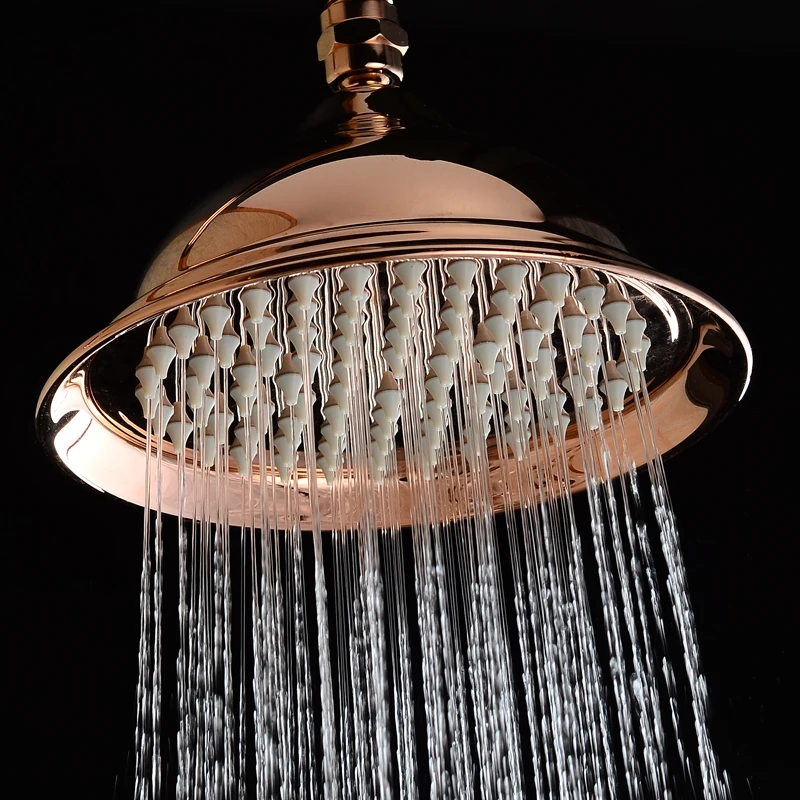 Роскошная розовая Золотая латунная дождевая насадка для душа