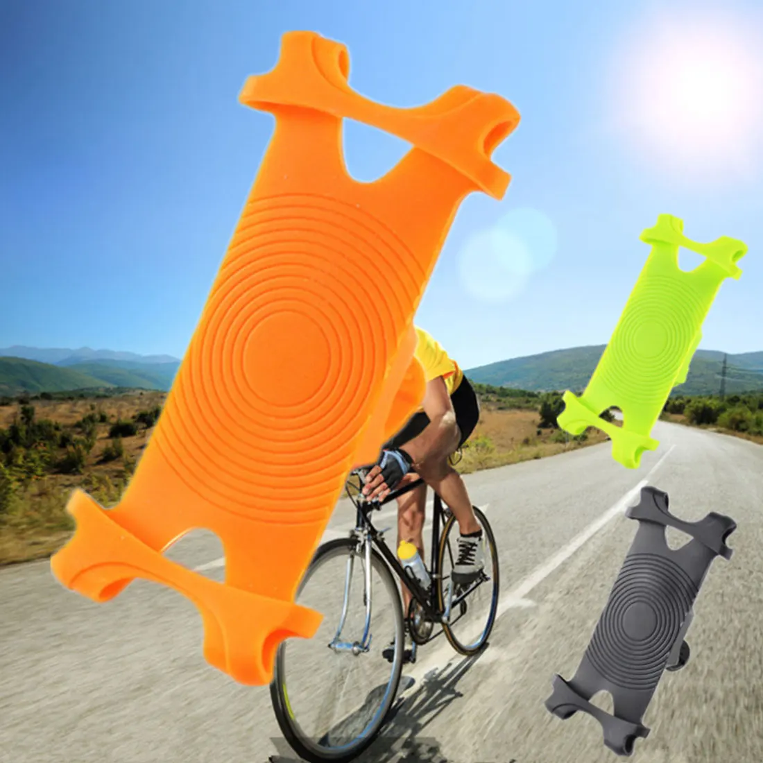 New Aluminum Alloy Rubber Bicycle Phone Holder Rotation Handlebar Mount Bracket Bike Cycling Stand Support | Спорт и развлечения