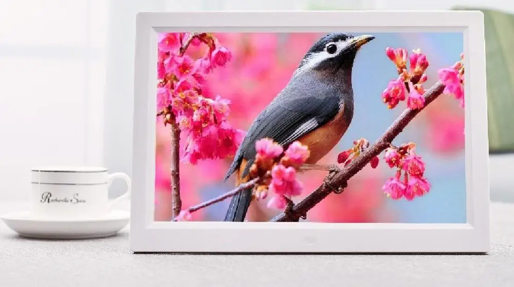 Белый 12 дюймов Tft Lcd светодиодная цифровая рамка фото полная функция, Mp3, фильм, пульт дистанционного управления с для sd-карты и Usb - Цвет: Белый