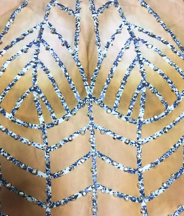 

Glisten Rhinestones Silver Tassel Bodysuit Sleeveless Big Stretch Women's Party Prom Bar Outfit Stage Female Singer Show Romper