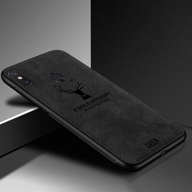 Противоударный тканевый чехол с оленем для телефона s для Xiao mi Red mi Note 6 Note 5 S2 Max 3 mi 8 Lite SE mi x 2 Red mi 6 Pro 6A чехол-накладка - Цвет: Черный