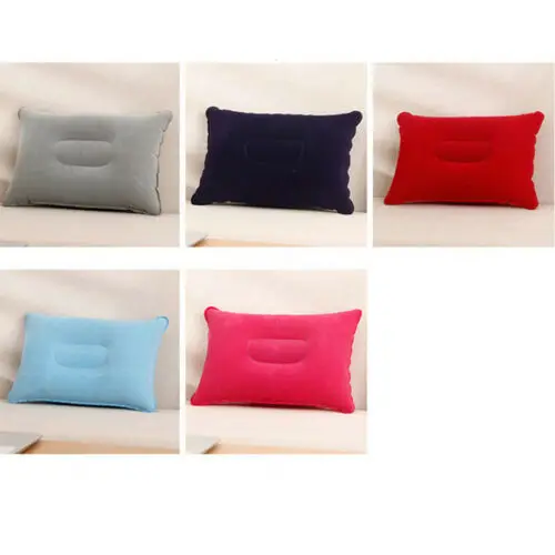 Надувная мягкая однотонная подушка из ПВХ для путешествий воздушная пляжа