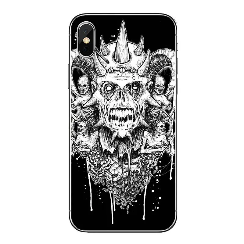 Soft Transparent Shell Covers Satanic Skull For Huawei P20 Lite Nova 2i 3i 3 GR3 Y6 Pro Y7 Y8 Y9 Prime 2018 2019 |