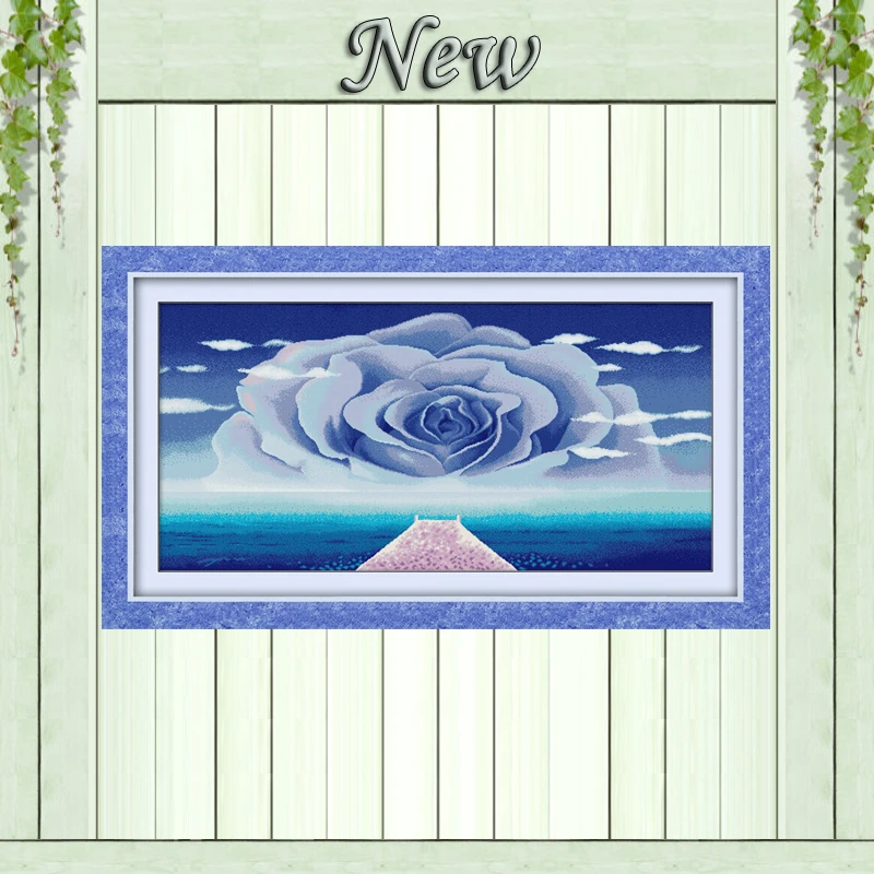 

Любовь браслетов с синим морским камнем розовое Декор для дома живопись diy счетный Печать на холсте DMC 14CT 11CT вышивки крестом Рукоделие набор...