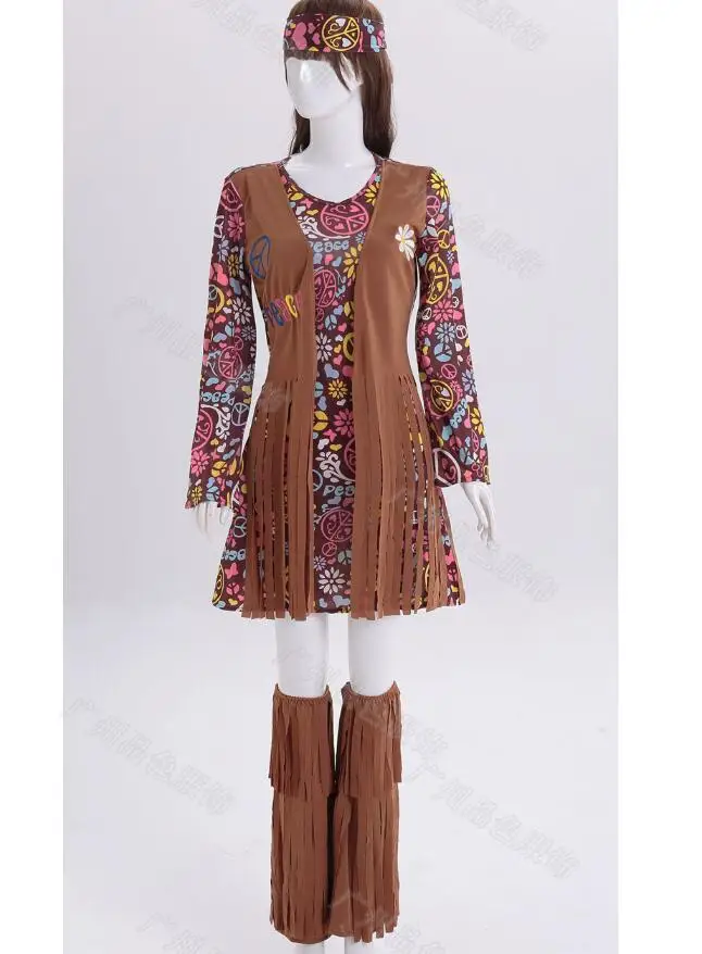 Взрослый 60s 70s Groovy Хиппи цветок мощная Женская нарядная одежда костюм|fancy dress