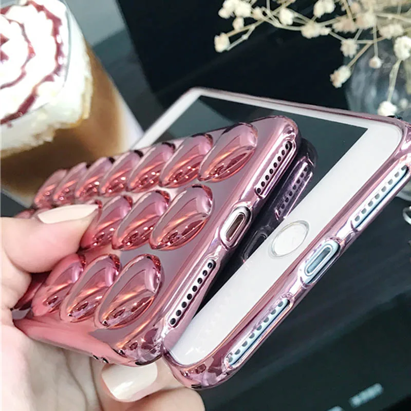 Чехол Kerzzil для iPhone X 10 мягкие Мультяшные из ТПУ чехлы с 3d-рисунком в виде сердца 7 6 6S
