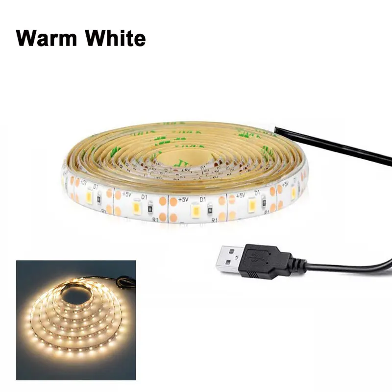 With USB Port Светодиодный PIR датчик движения кухонный светильник для шкафа шкаф кровать лампа USB светодиодный лента 5 в ТВ ПОДСВЕТКА украшение спальни ночник - Цвет: With USB Port