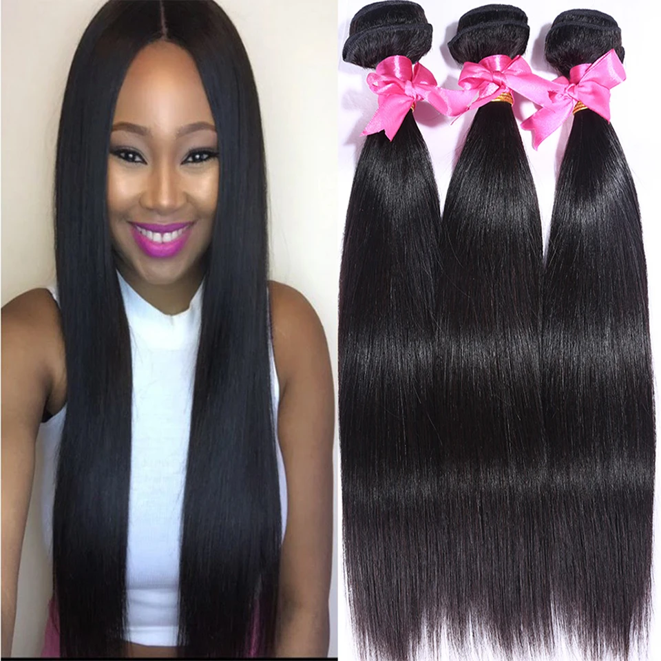 Малайзии Прямые Волосы Девы Волос 3 Bundle предложения 7А Класс Virgin Необработанные