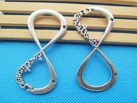 50pcs antique silver toneantique bronze filigree infinitykarma connector pendant charmfindingfor bracelet necklace