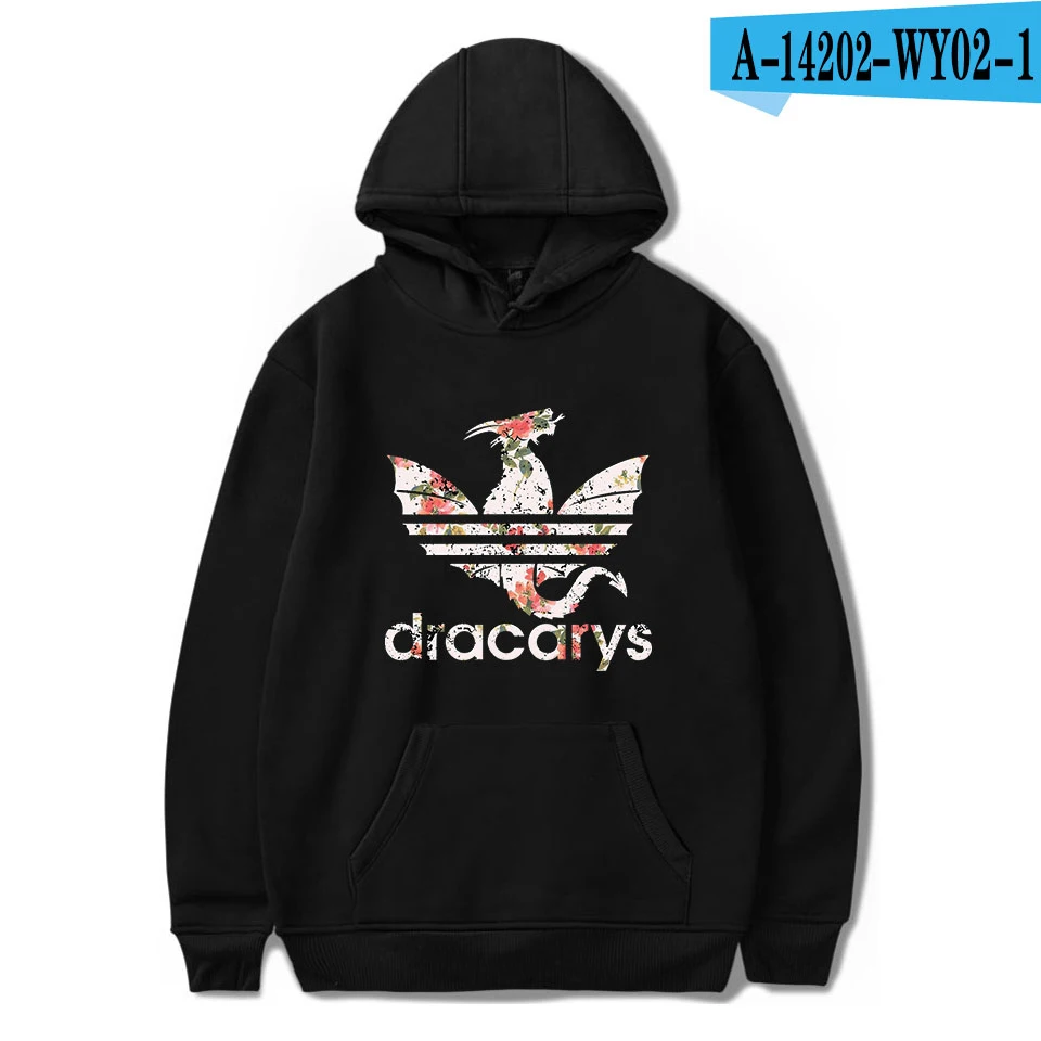 Dracarys толстовки и кофты с принтом аниме-Толстовка Осень г. Игра престолов Кофты для мужчин/wo мужчин негабаритных японский пальто - Цвет: Black