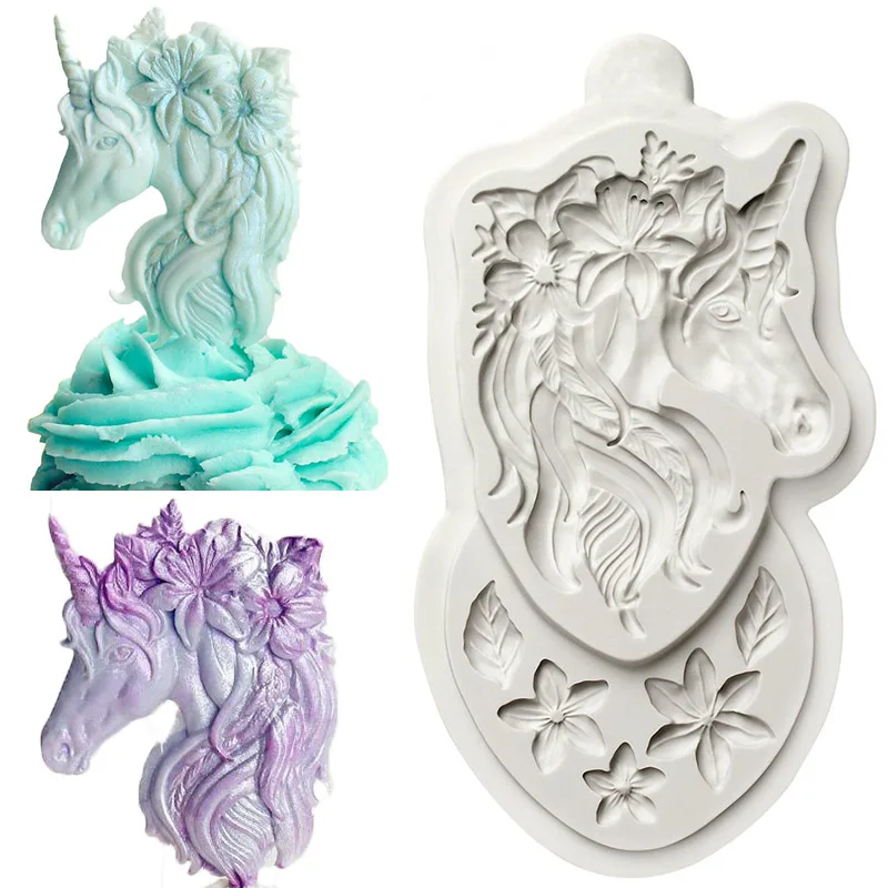 Luyou DIY Единорог силиконовая форма для кекса украшения Fondant Mold 3D инструменты торта