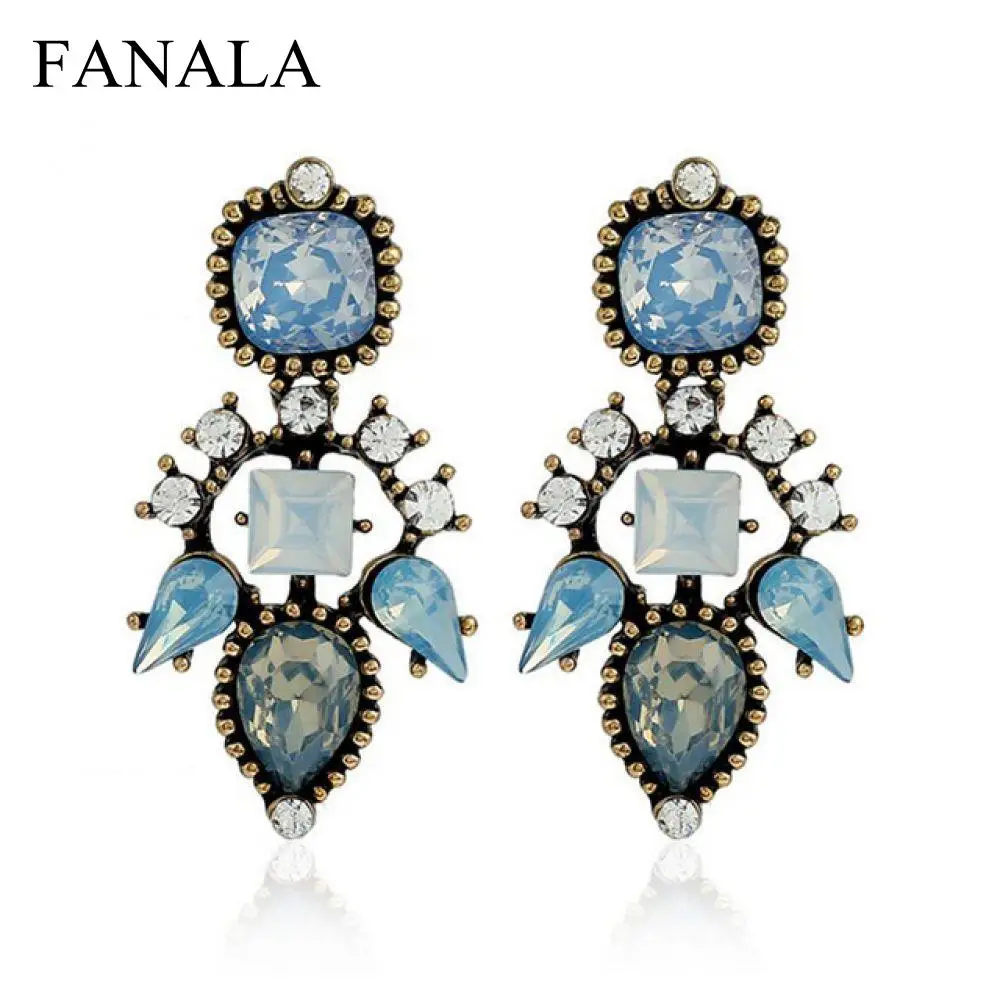 Gift Vintage Rhinestone One Women Earrings Crystal Dangle Ear etnico Hollow Pair brincos Geometric | Украшения и аксессуары