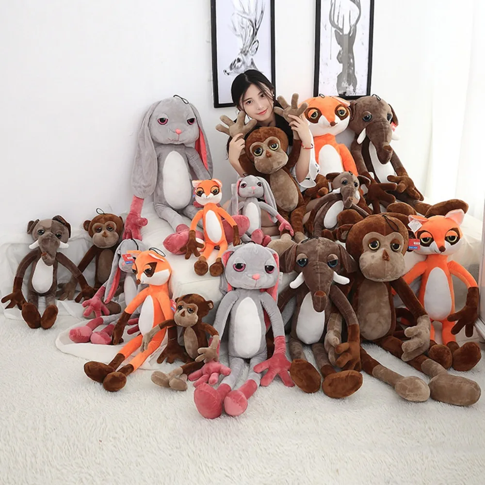 60-120 см милые мягкие Kawaii обезьяна/слон Лиса плюшевые игрушки мягкие дети кукла Мода Kawaii подарок для детей подарок на день рождения