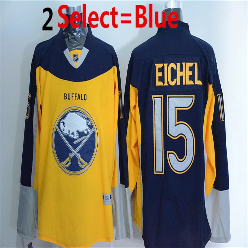 Горячая Мужская #15 Джек Eichel Золото Белый Черный Главная 100% Вышивка Высокого