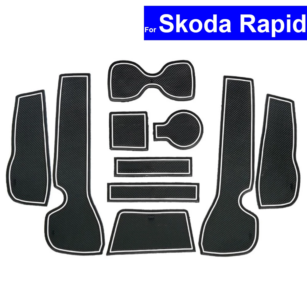 Противоскользящие коврики для дверей ковров держатель чашки Skoda Rapid 1 4 6 2013 2014 2015