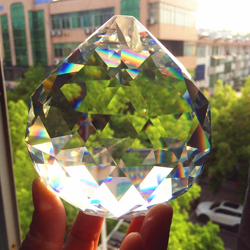 100mm (Free hooks) Crystal Glass Faceted Ball for Chandelier Suncatcher Prisms For Wedding Decoration | Лампы и освещение