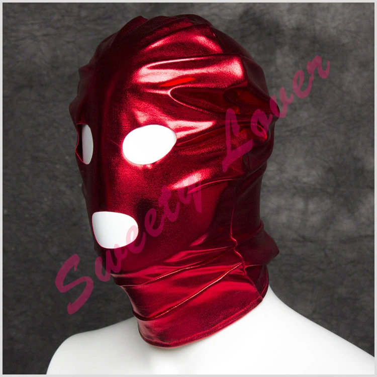 Латексная маска с открытым ртом и глазами из лаковой кожи секс для женщин мужчин