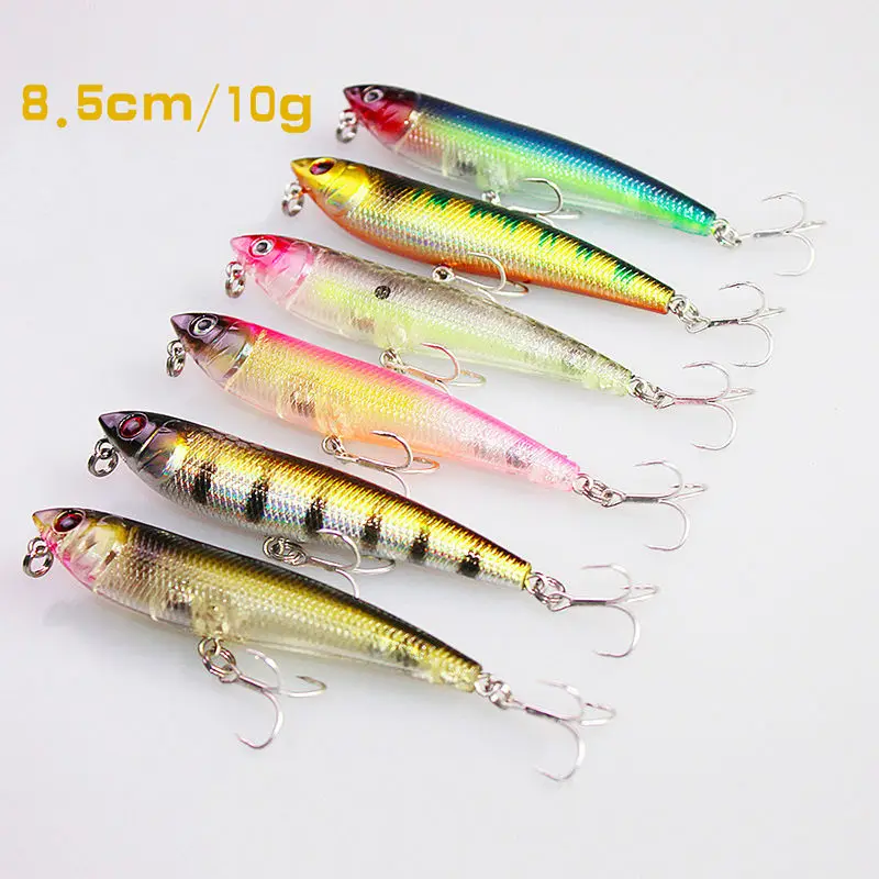 Большая Распродажа 2 шт./лот 3D Глаза Карандаш Приманки с Рыболовный Крючок 8.5 СМ 10