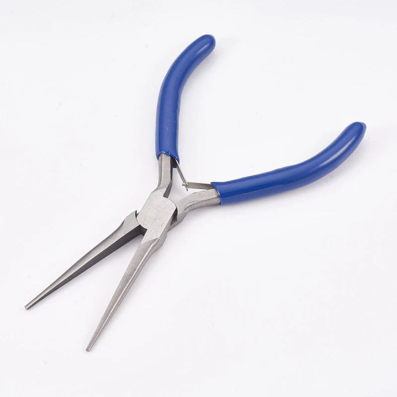 Carbon Steel Long Chain Nose Pliers Hand Tools Polishing Jewelry Making Tools 14x7.6x0.9cm