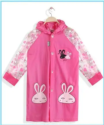 rabbit Милый детский дождевик из ПВХ с изображением животных из мультфильмов; водонепроницаемый дождевик для мальчиков и девочек; плащ-дождевик; YT013 - Цвет: rabbit