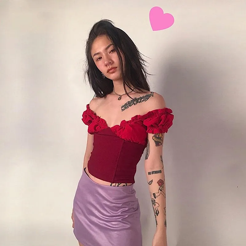 Женские однотонные топы с v-образным вырезом в стиле пэчворк летние футболки