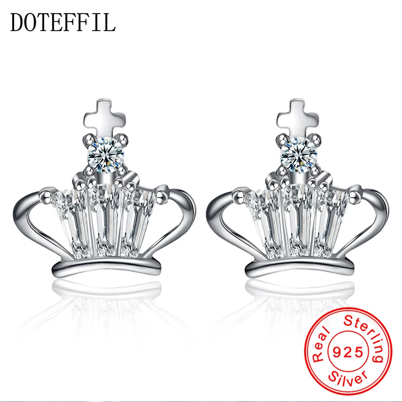 Модные ювелирные изделия из стерлингового серебра 925 пробы серьги в виде короны