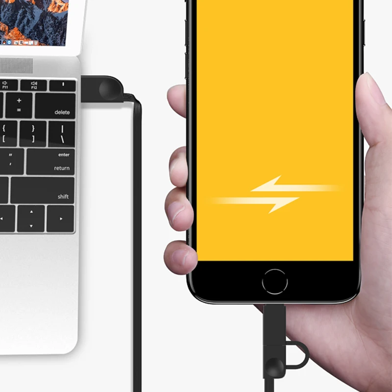Oatsbasf 100 см Максимальная длина 2 в 1 Выдвижной usb кабель для iPhone7 XS XR MAX с кабелем Micro USB