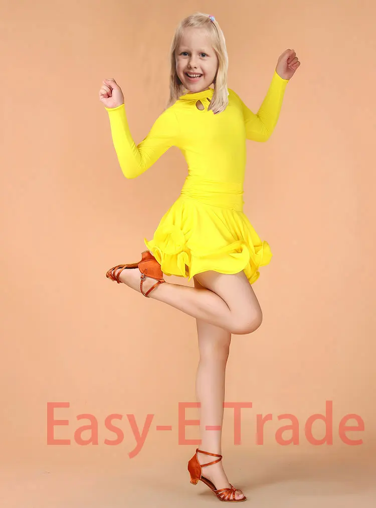 School Children Kids Kid Girl Latin Dancewear Class Performance Competition Dacing Dance Costume Dress For Girls | Тематическая