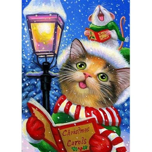 DIY Алмазная картина Мультяшные кошки животные и мыши полная вышивка крестиком