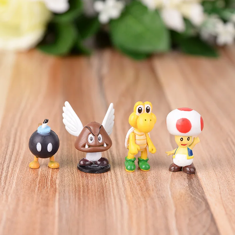 18pcs/set Super Mario Bros 3-5cm Mini Yoshi Dinosaur Figure toy Luigi Peach Koopa Toad PVC Action toys For Children | Игрушки и хобби