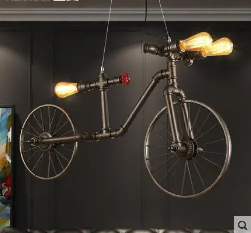 

bicycle pendant lights new pendant wall wind pipe industry retro creative personality Restaurant Wall Decor Wall Lamps ET45